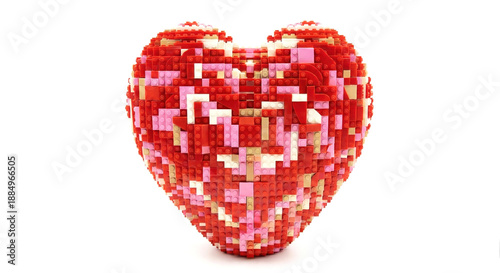 Image of a heart with red, pink, and white colors.