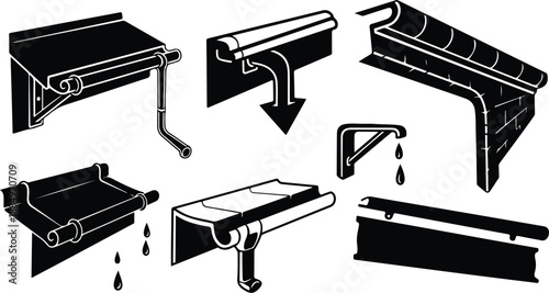 Gutter and Downspout System Installation Diagrams and Illustrations