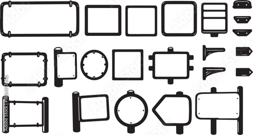 Collection of blank sign and billboard templates for design
