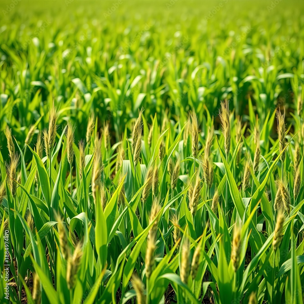 Obraz premium Biofuel crops growing in a field, representing organic energy generation, green, crops