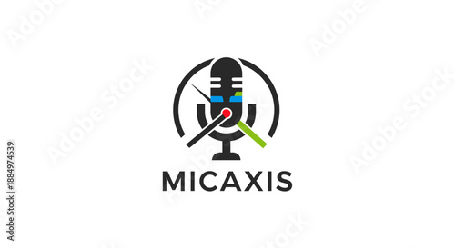 Micaxis Logo with Microphone Design Element.