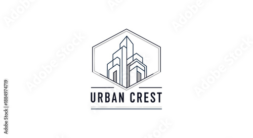 Urban Crest Logo Design with Skyscrapers.