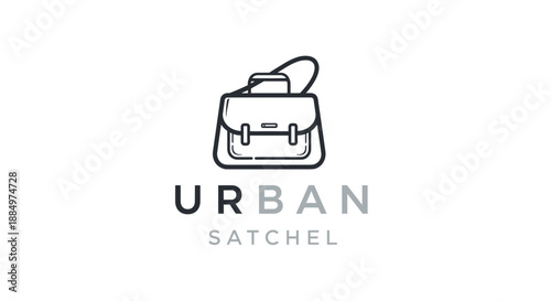 Urban Satchel Handbag Logo Design Illustration 1.