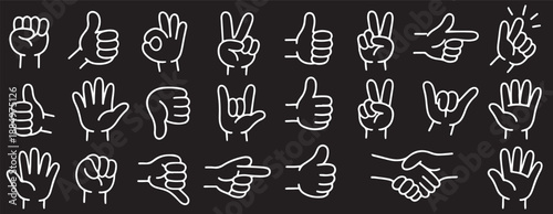 Mega set of Cartoon comic hands gestures with different signs and symbols, doodle-style human arms showing various poses, perfect for comic illustrations, educational graphics, social media design