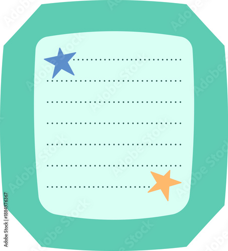 Cute Doodle Sticky Note with Stars