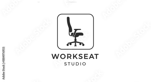 Office Chair Logo Design Element.