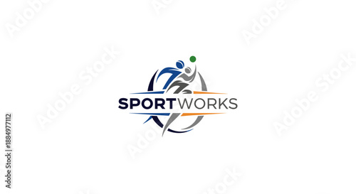 Sportworks Logo Design with Athlete Silhouette.