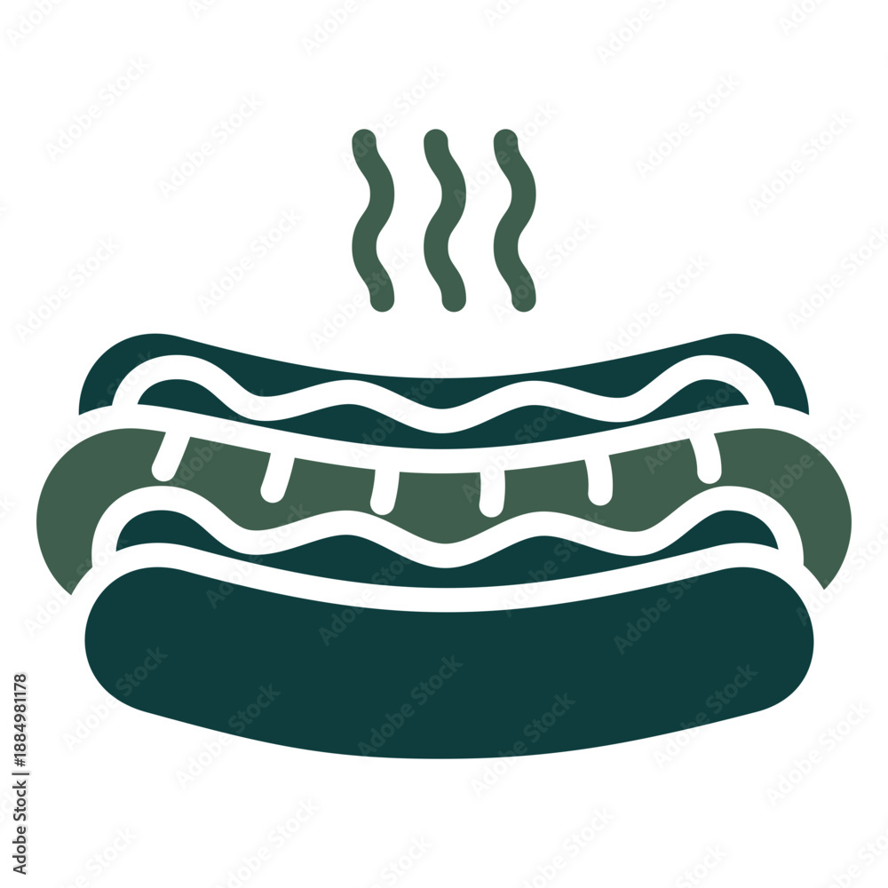 Obraz premium Hot Dog Dual Tone Color Icon, Mini Illustration Relate To Food, Gastronomy. Use For Modern Concept, Ui, Ux Web And App Development.