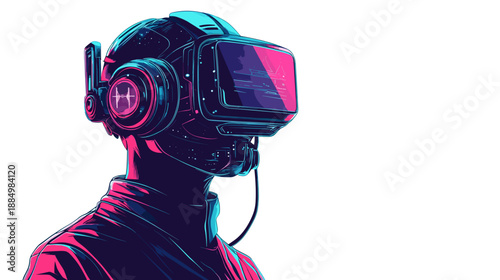 Man Wearing Virtual Reality Headset Closeup 1.