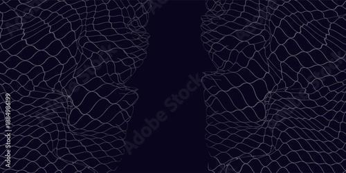 Mesh texture for fishing nets. Seamless pattern for Network connection structure. Data transfer. Abstract background with interweaving of dots and lines. 3D.eps 10