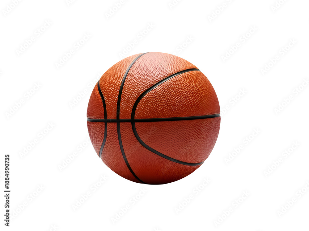 Fototapeta premium Classic Orange Basketball on White Background On White Background, Isolated on Transparent Backgr...