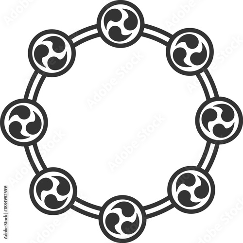 雷太鼓のアイコン（線画）のイラスト