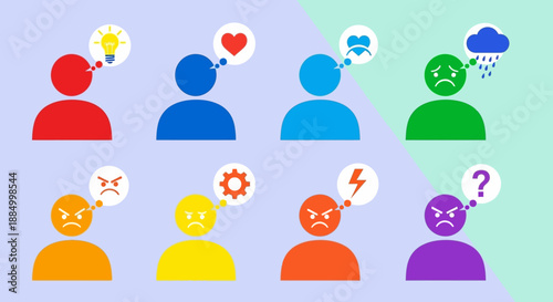 Diverse People with Various Emotions and Thoughts.