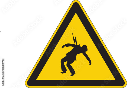 Warning High Voltage Electric Shock or Lightning Hazard Sign