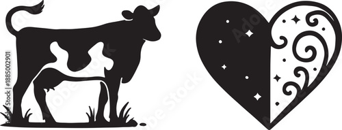 A silhouetted dog figure filled with bright white twinkling star shapes