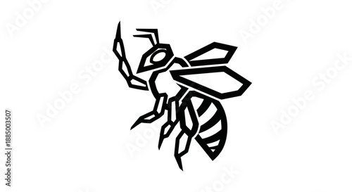 Abstract bee illustration on white background