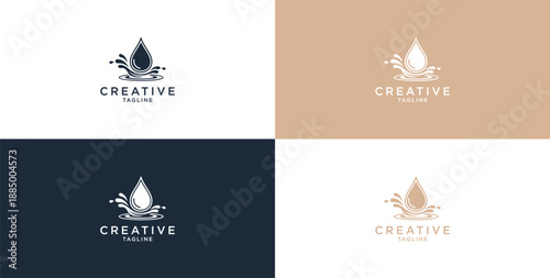 Water drop logo design with splash effect.