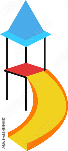 Colorful Isometric Kids Playground Element