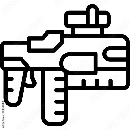 Toy Shooter icon in Line Style