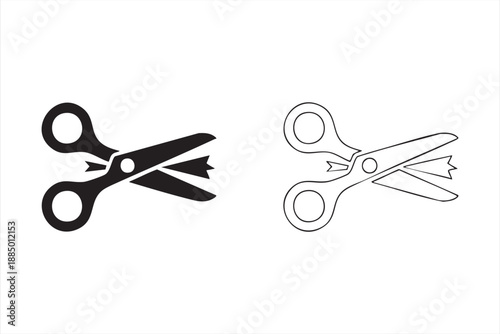 Ribbon Cutting Line Icon for Business Launch Announcements