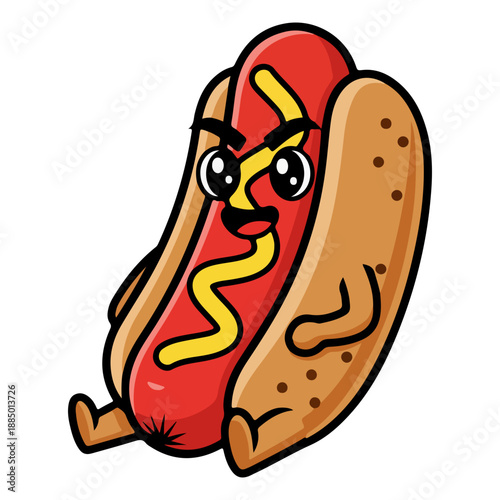 Funny Cartoon Hot Dog