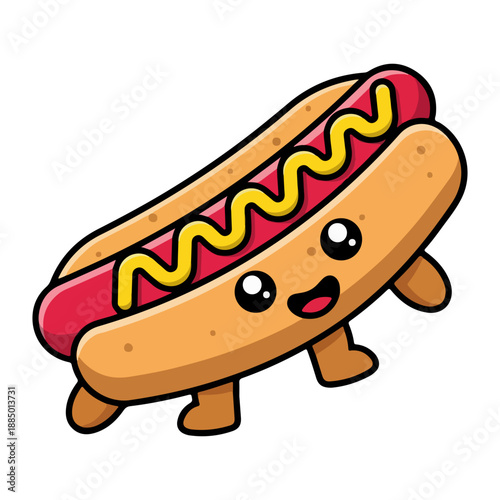 Cute Cartoon Hot Dog