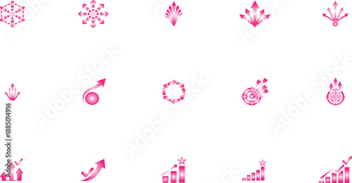 Growth and success arrows rising upward trend vector illustration flat design
