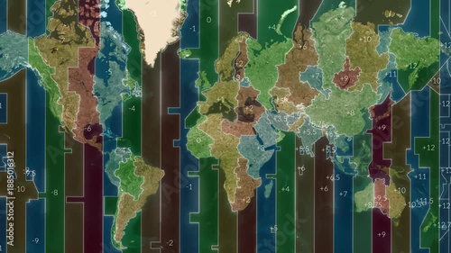 World Time Zones Map Animation