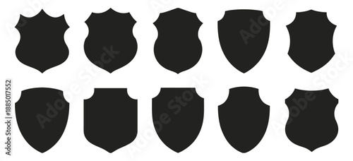 Shield security icon, protection symbols with check mark and lock sign for cybersecurity, data protection