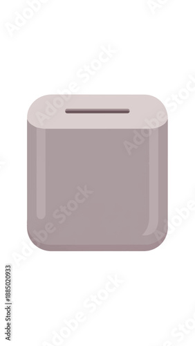 A simple, light-colored rectangular box with a slot on top, often used for collecting money or votes.