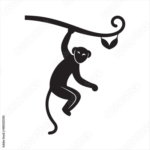 Monkey vector silhouette illustration design concept set collection idea