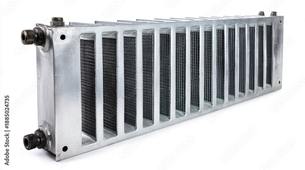 Fototapeta premium Metal heat exchanger with a sleek design.