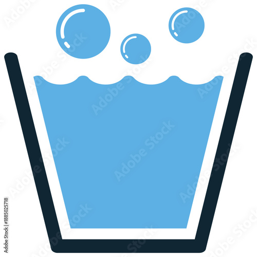 Washing icon vector for hygiene rules. Ideal for cleaning hands, scrubbing dishes, rinsing surfaces, and sanitary water actions.