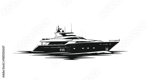 Sleek luxury yacht cruising on calm waters, evoking elegance and freedom