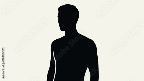 Silhouette of a man looking to the side.
