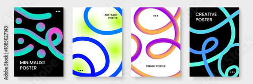 Artistic flowing gradient poster template with vibrant colors and organic shapes ideal for digital art publications and magazines