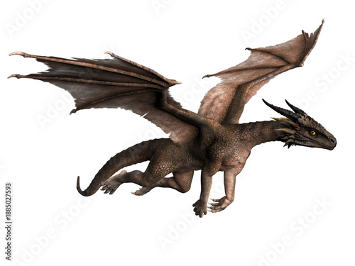 Fotografía 3d render, fantasy dragon, mythological creature