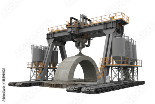 3D Printer Constructing Concrete Archway for Future Construction