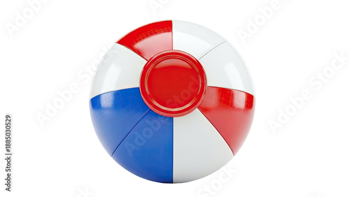 Red, White, and Blue Beach Ball with Red Center Cap