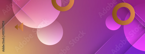 Elegant abstract background with magenta tones and bronze circular accents combined with diagonal layering