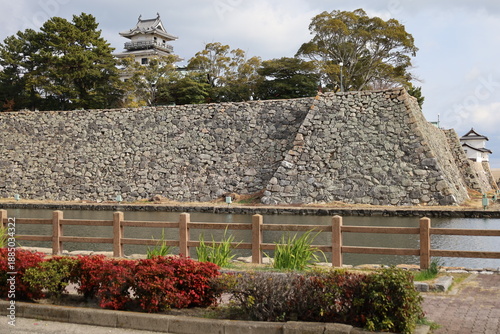 A Japanese castle : a view  of Imabari-jo Castle in Imabari City in Ehime  Prefecture 