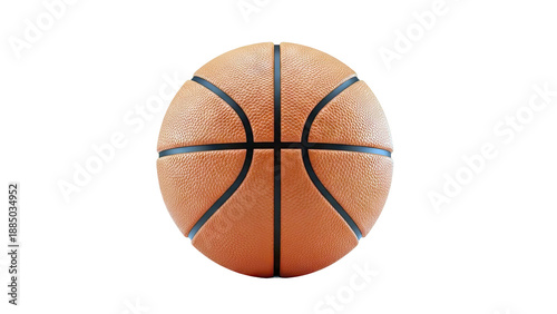 Close-up of an Orange Basketball on a White Background