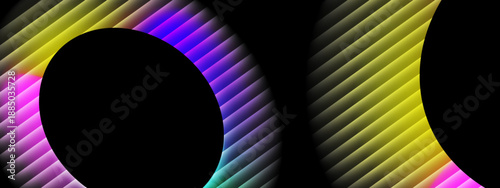 Minimalist abstract design featuring curved segments of light with soft color transitions