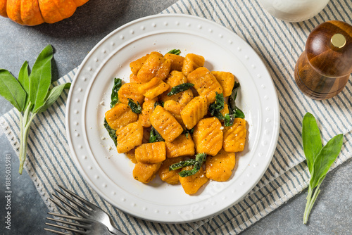 Obraz na płótnie Healthy Homemade Italian Pumpkin Gnocchi Pasta