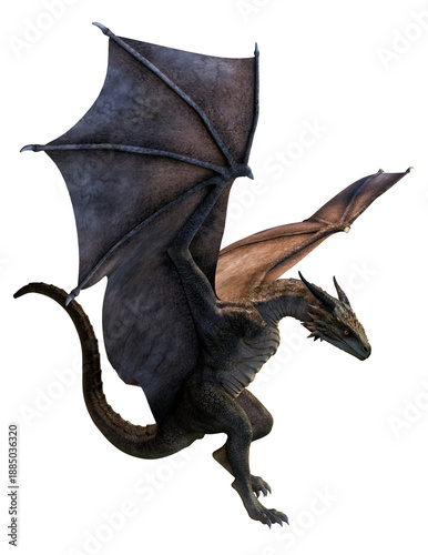 3d render, fantasy dragon, mythological creature
