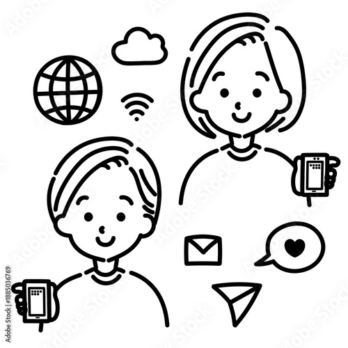 スマートフォン(線画)