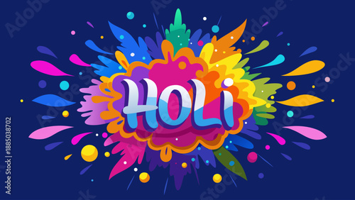 Vibrant holi celebration with colorful explosion Vector