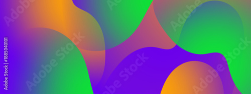 Aesthetic background featuring gentle purple green and orange wavy forms with a sophisticated translucent effect