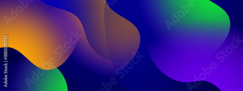 Sophisticated dark blue background featuring smooth purple transitions and ethereal glowing green highlights