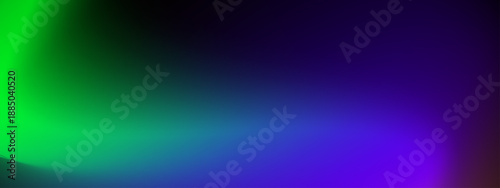 Ethereal cosmic light waves with vibrant lime green fading into dark violet and navy blue